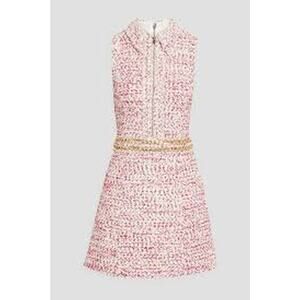 Nwtgs ALICE AND OLIVIA Ellis Chain-trimmed Tweed Mini Dress In Raspberry Sz 12